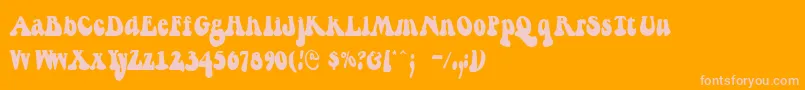 Berthside Font – Pink Fonts on Orange Background