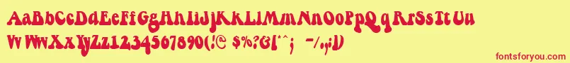 Berthside Font – Red Fonts on Yellow Background