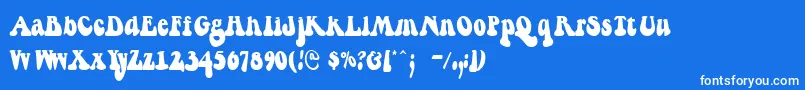 Berthside-Schriftart – Weiße Schriften auf blauem Hintergrund