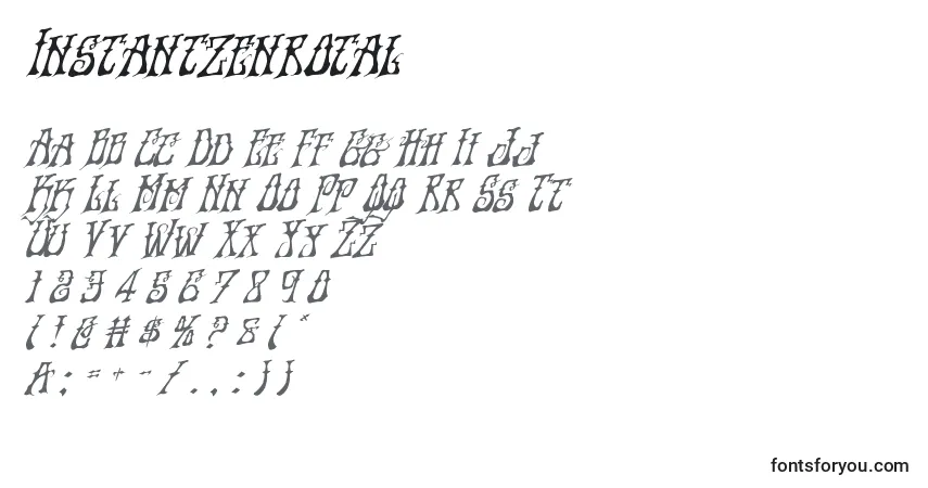Czcionka Instantzenrotal – alfabet, cyfry, specjalne znaki