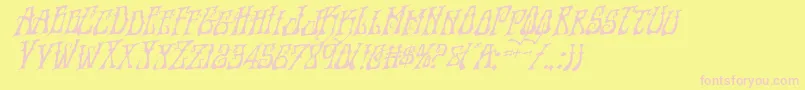 Instantzenrotal-Schriftart – Rosa Schriften auf gelbem Hintergrund