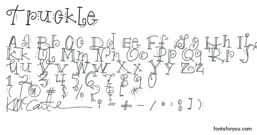 Czcionka Truckle – alfabet, cyfry, specjalne znaki