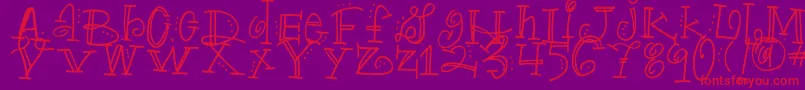 Truckle Font – Red Fonts on Purple Background