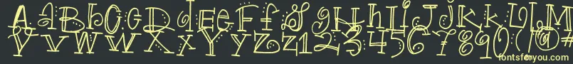 フォントTruckle – 黒い背景に黄色の文字