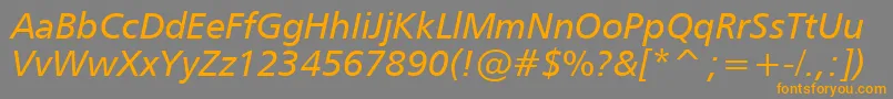 Humanist777ItalicBt Font – Orange Fonts on Gray Background