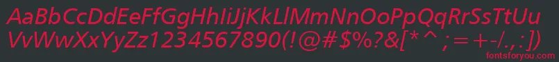 Humanist777ItalicBt Font – Red Fonts on Black Background