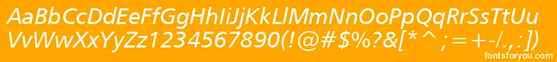 Humanist777ItalicBt Font – White Fonts on Orange Background