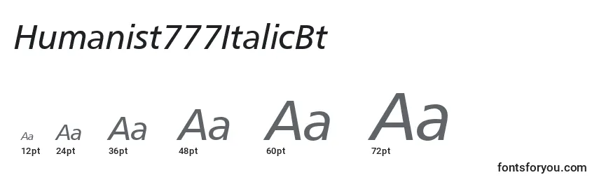 Humanist777ItalicBt Font Sizes
