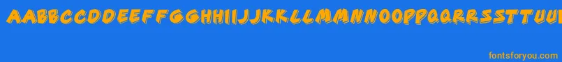 Good Time-Schriftart – Orangefarbene Schriften auf blauem Hintergrund
