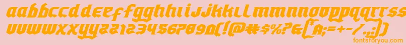 Empirecrownexpandital-Schriftart – Orangefarbene Schriften auf rosa Hintergrund