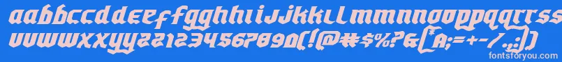 Empirecrownexpandital Font – Pink Fonts on Blue Background