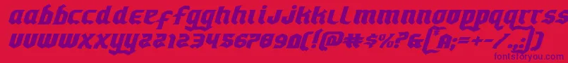 Empirecrownexpandital-Schriftart – Violette Schriften auf rotem Hintergrund