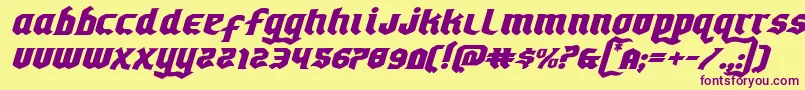 Empirecrownexpandital Font – Purple Fonts on Yellow Background