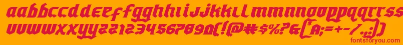 Empirecrownexpandital Font – Red Fonts on Orange Background