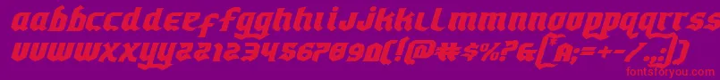 Fonte Empirecrownexpandital – fontes vermelhas em um fundo violeta