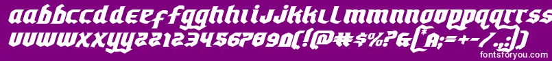 Fonte Empirecrownexpandital – fontes brancas em um fundo violeta