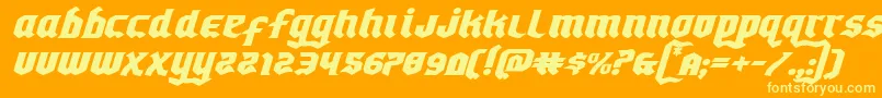 Empirecrownexpandital Font – Yellow Fonts on Orange Background