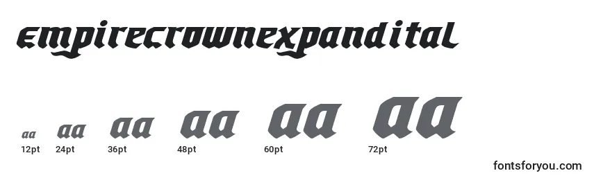 Размеры шрифта Empirecrownexpandital