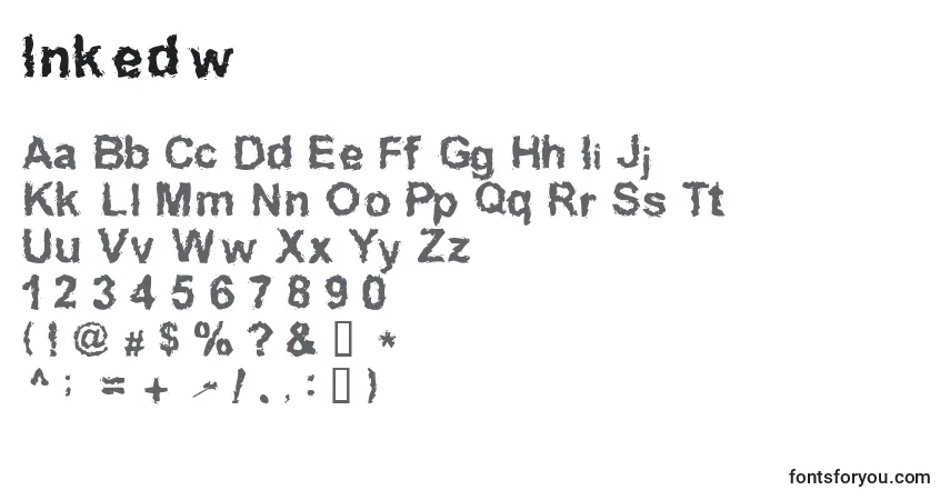 Czcionka Inkedw – alfabet, cyfry, specjalne znaki