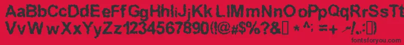 フォントInkedw – 赤い背景に黒い文字