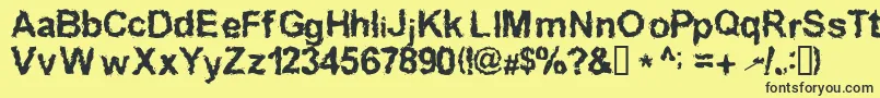 フォントInkedw – 黒い文字の黄色い背景