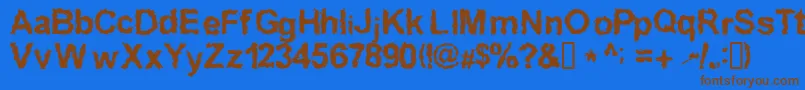 Inkedw Font – Brown Fonts on Blue Background