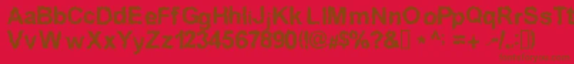 Inkedw-fontti – ruskeat fontit punaisella taustalla