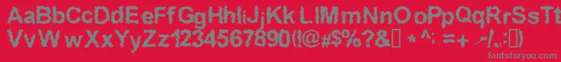 Inkedw-Schriftart – Graue Schriften auf rotem Hintergrund