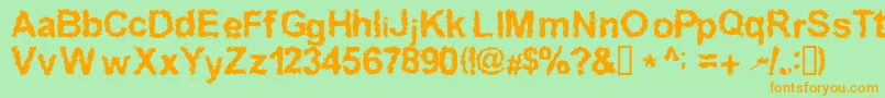 Inkedw Font – Orange Fonts on Green Background