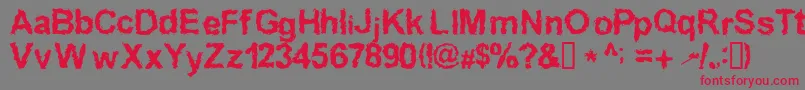 フォントInkedw – 赤い文字の灰色の背景