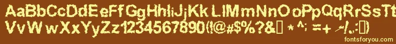 Inkedw Font – Yellow Fonts on Brown Background