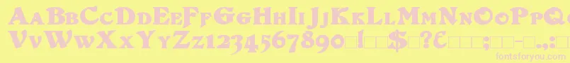 DuvallsmallcapsBold Font – Pink Fonts on Yellow Background