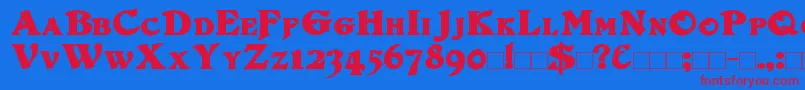 DuvallsmallcapsBold Font – Red Fonts on Blue Background