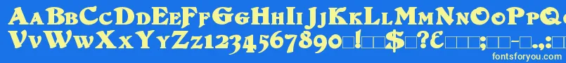 DuvallsmallcapsBold Font – Yellow Fonts on Blue Background