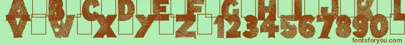 TarentulasWeb Font – Brown Fonts on Green Background