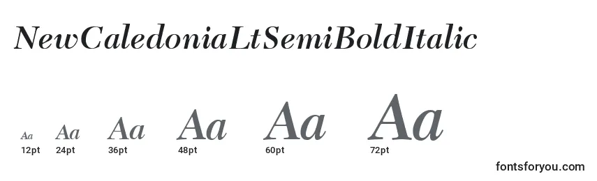 Размеры шрифта NewCaledoniaLtSemiBoldItalic