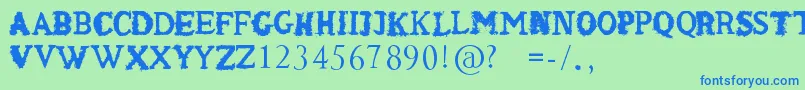 ShakenCoffeeRegular Font – Blue Fonts on Green Background
