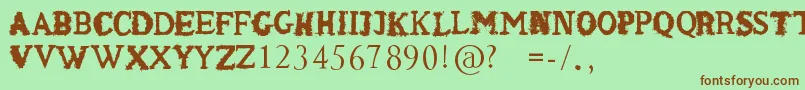 ShakenCoffeeRegular Font – Brown Fonts on Green Background