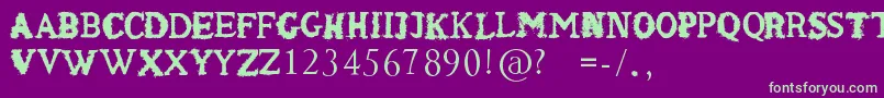 ShakenCoffeeRegular Font – Green Fonts on Purple Background