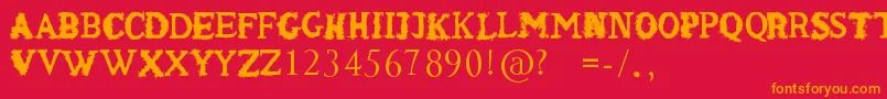 ShakenCoffeeRegular Font – Orange Fonts on Red Background
