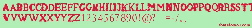 ShakenCoffeeRegular Font – Red Fonts on Green Background