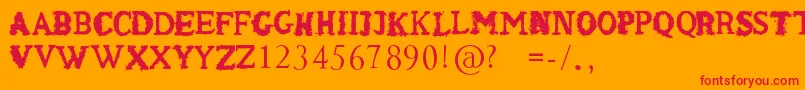 ShakenCoffeeRegular Font – Red Fonts on Orange Background