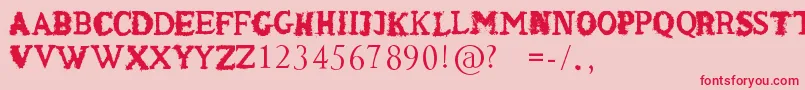 ShakenCoffeeRegular Font – Red Fonts on Pink Background