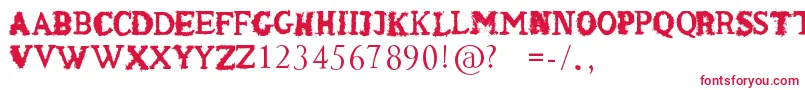 フォントShakenCoffeeRegular – 白い背景に赤い文字