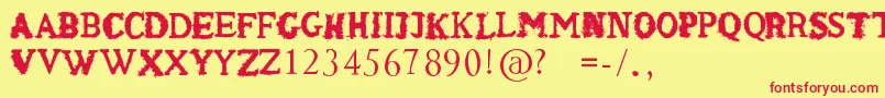 ShakenCoffeeRegular Font – Red Fonts on Yellow Background