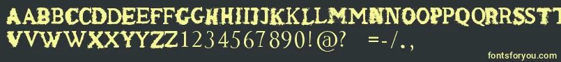 ShakenCoffeeRegular-Schriftart – Gelbe Schriften auf schwarzem Hintergrund
