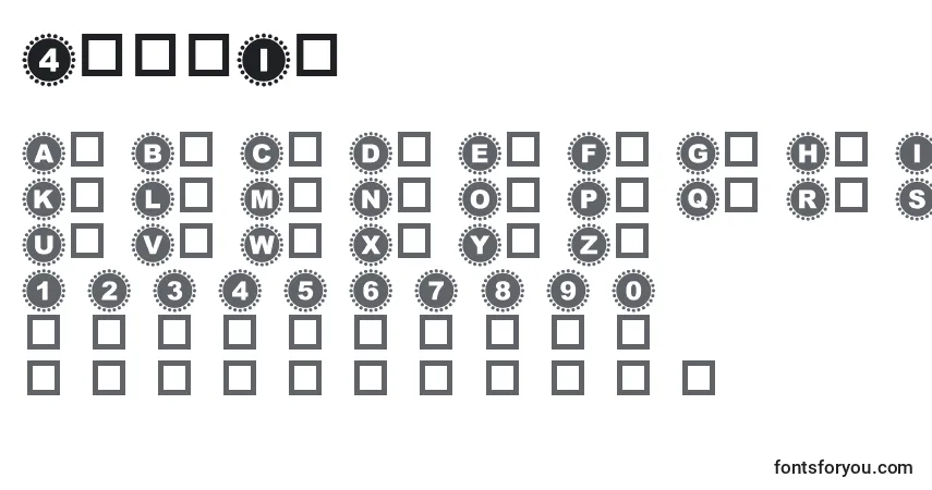 Czcionka 4yeoIn – alfabet, cyfry, specjalne znaki