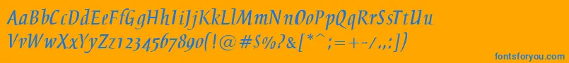 BreezeNormal Font – Blue Fonts on Orange Background