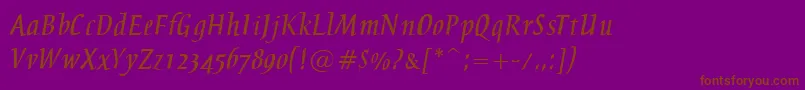 BreezeNormal Font – Brown Fonts on Purple Background