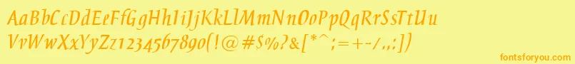 BreezeNormal Font – Orange Fonts on Yellow Background